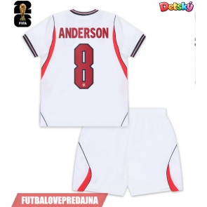 Lacne Dětský Futbalové dres Anglicko Elliot Anderson #8 MS 2026 Krátky Rukáv - Domáci (+ trenírky)